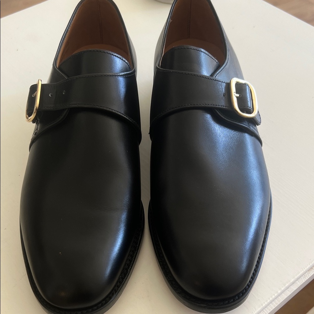 NEW: E.T. Wright- Black Leather Monk Strap Loafers- 10D